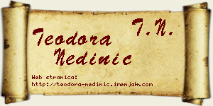 Teodora Nedinić vizit kartica